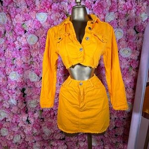 Bright Yellow Two-Piece Set